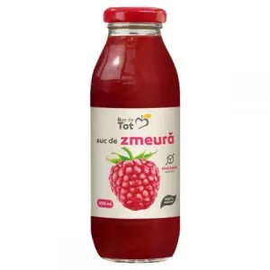 Suc natural de zmeura fara zahar Bun de Tot, 300 ml, Dacia Plant
