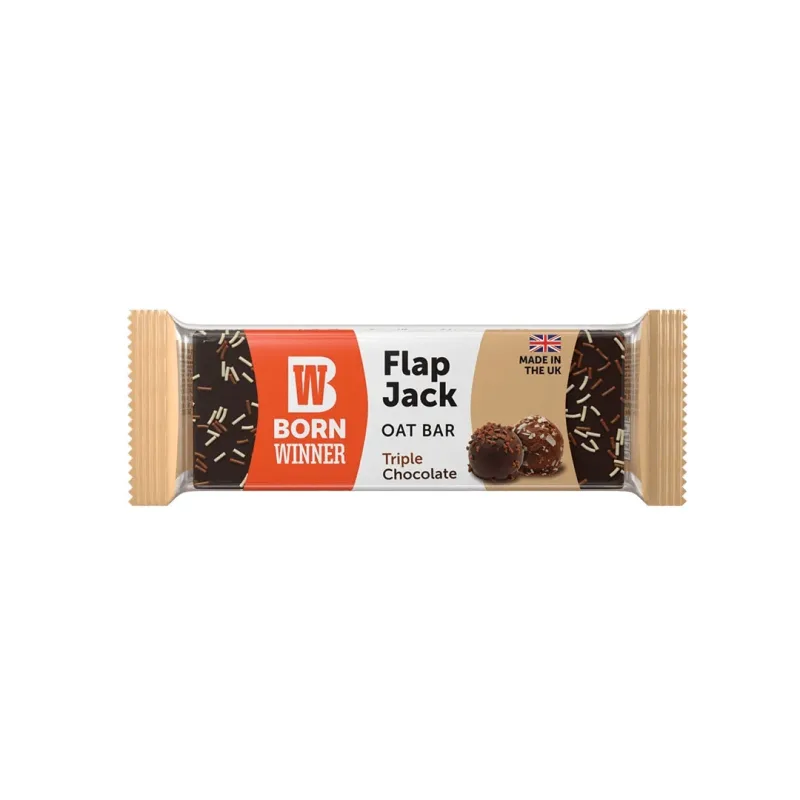 Baton de ovaz cu ciocolata-triple chocolate Flap Jack, 100 g, Born Winner — preț și oferte