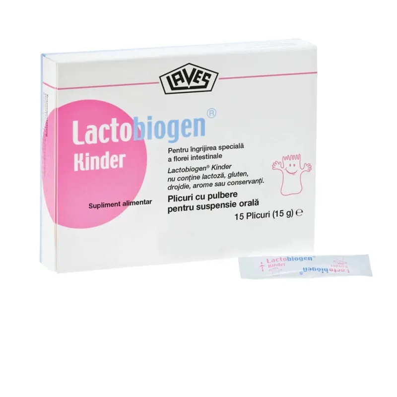 Lactobiogen Kinder, 15 plicuri, Laves — preț și oferte