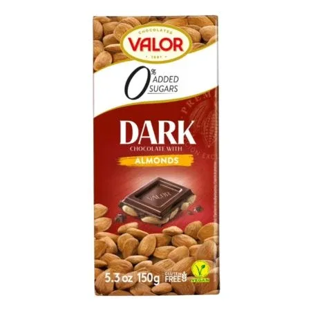 Ciocolata neagra cu migdale fara zahar, 150 g, Valor — preț și oferte