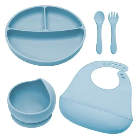 Set pentru diversificare din silicon Classic, 6 luni+, Aqua Blue, Appekids — preț și oferte
