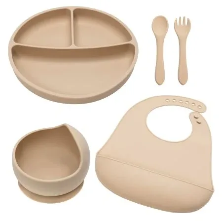 Set pentru diversificare din silicon Classic, 6 luni+, Bubble Beige, Appekids — preț și oferte