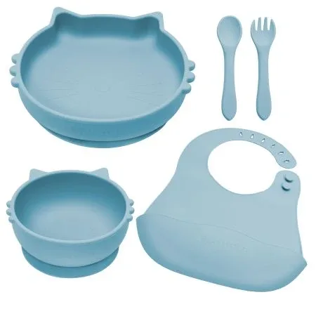 Set pentru diversificare din silicon Kitty, Aqua Blue, Appekids — preț și oferte