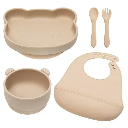 Set pentru diversificare din silicon Panda, 6 luni+, Bubble Beige, Appekids — preț și oferte