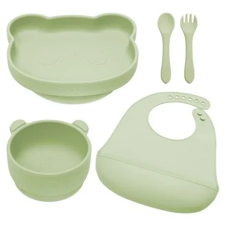 Set pentru diversificare din silicon Panda, 6 luni+, Raw Green, Appekids — preț și oferte