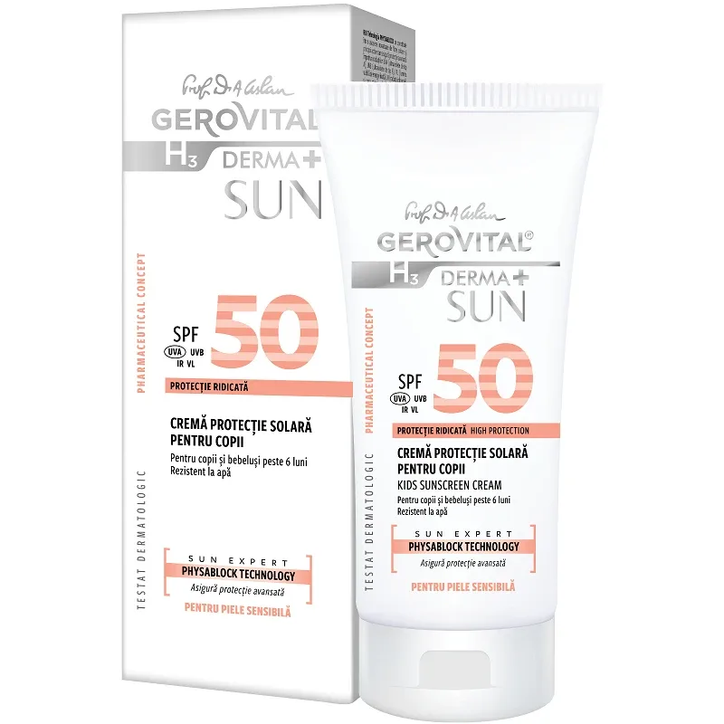 Crema protectie solara pentru copii SPF50 Gerovital H3 Derma+ Sun, 100ml, Farmec — preț și oferte
