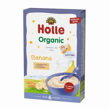 Cereale cu lapte si banane, 6+ luni, 250 g, Holle Holle Baby — preț și oferte