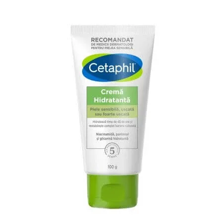 Crema hidratanta pentru piele sensibila, uscata sau foarte uscata, 100 g, Cetaphil — preț și oferte