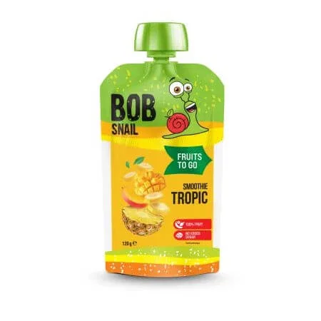 Smoothie natural din banane, ananas si mango, 120 g, Bob Snail — preț și oferte
