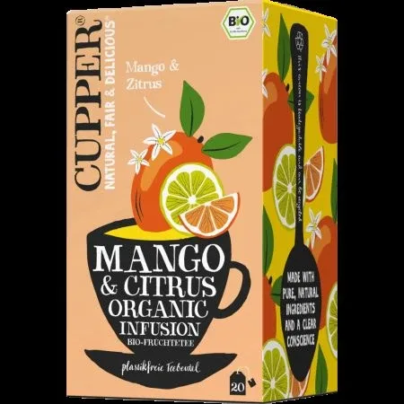 Ceai Bio de Mango si Citrice, 36 g, Cupper — preț și oferte