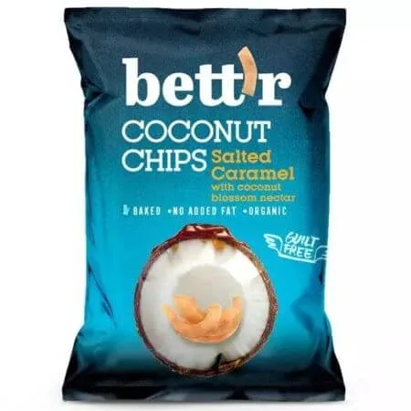 Chips Bio de cocos cu caramel sarat, 70 g, Bettr — preț și oferte