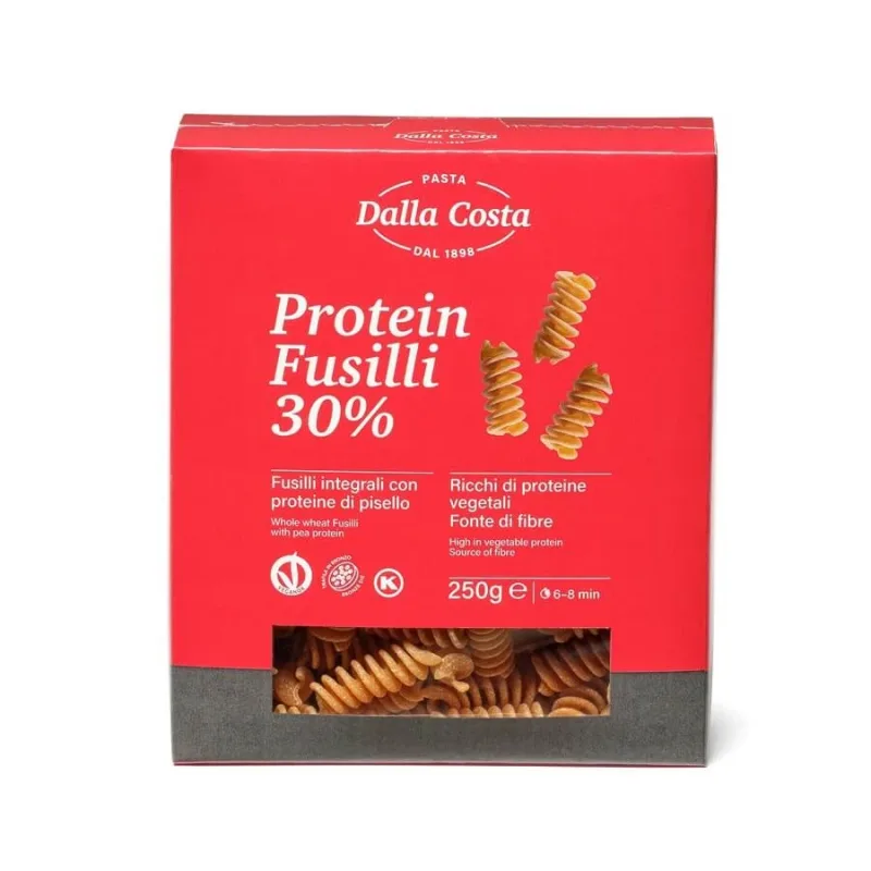 Paste fusili cu gris din grau dur si cu proteine din mazare, 250 g, Dalla Costa — preț și oferte