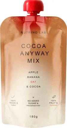 Nutrino Lab Piure Cocoa Anyway, piure mar, banane, ovaz si cacao, 180 g