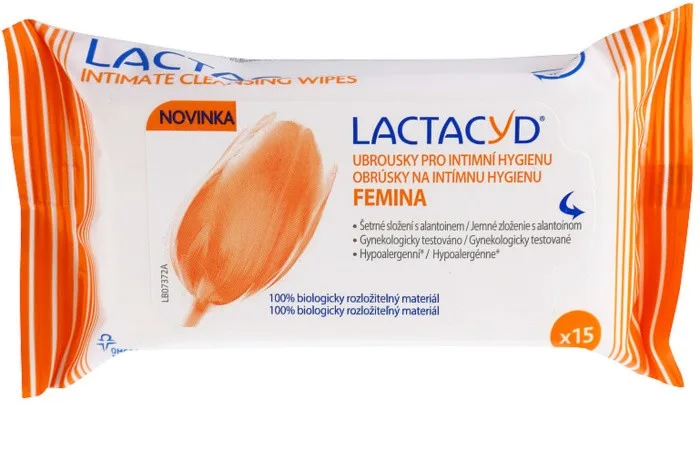 Lactacyd Femina servetele umede pentru igiena intima 15buc Omega Pharma — preț și oferte