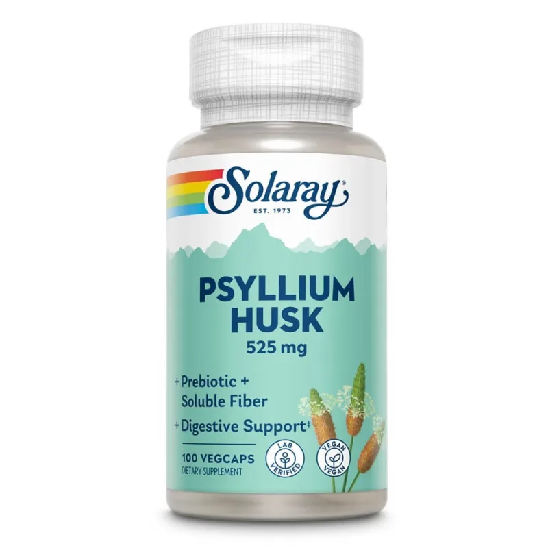 Psyllium Husk, 525 mg, 100 capsule vegetale, Solaray SECOM — preț și oferte