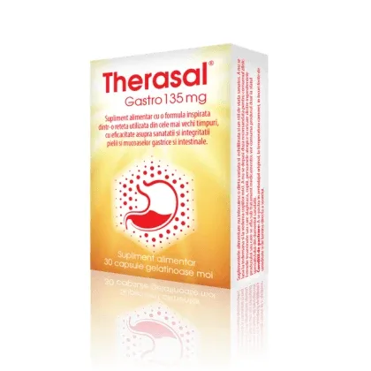 Supliment pentru sanatatea pielii si mucoaselor gastrice Therasal Gastro 135 mg, 30 capsule, Vedra — preț și oferte