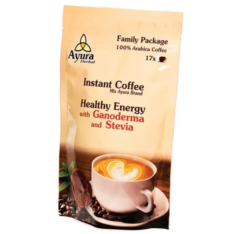 Cafea cu ganoderma si stevie Instant Coffee Mix Family, 250 g, Ayura Herbal — preț și oferte