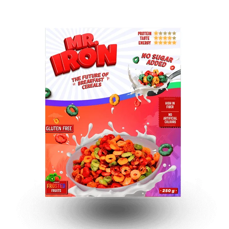 Cereale din ovaz cu fructe inghetate, fara zahar si fara gluten, 250 g, Mister Iron — preț și oferte