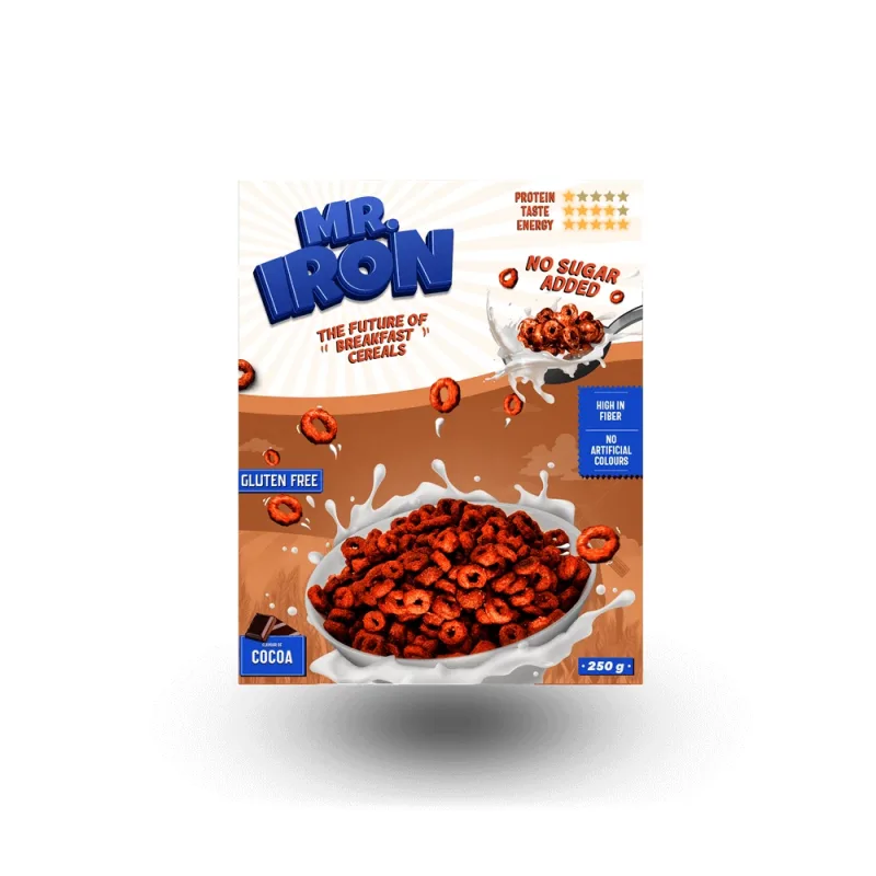 Cereale din ovaz cu ciocolata inghetata, fara zahar si fara gluten, 250 g, Mister Iron — preț și oferte