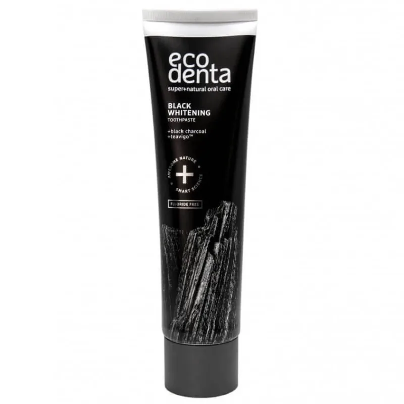 Pasta de dinti cu carbune si Teavigo Black Whitening, 75 ml, Ecodenta — preț și oferte