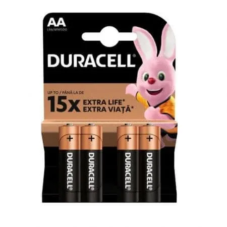 Baterii AA 15X Extra Life, 4 bucati, Duracell — preț și oferte