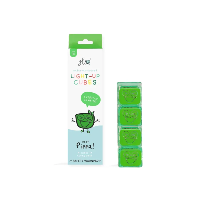 Jucarie senzoriala luminoasa Pippa Glo Cube, 3 ani+, Verde, Glo Pals — preț și oferte