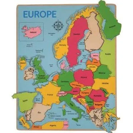 Puzzle Harta Europei, Bigjigs — preț și oferte