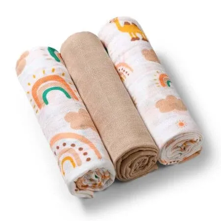 Set 3 scutece din muselina, Maro, Babyono — preț și oferte