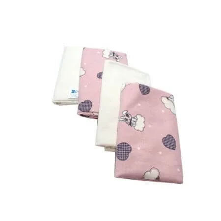 Set 4 scutece din finet pentru copii, Culoare Alb si Roz, 70x80 cm, Baltic Bebe — preț și oferte