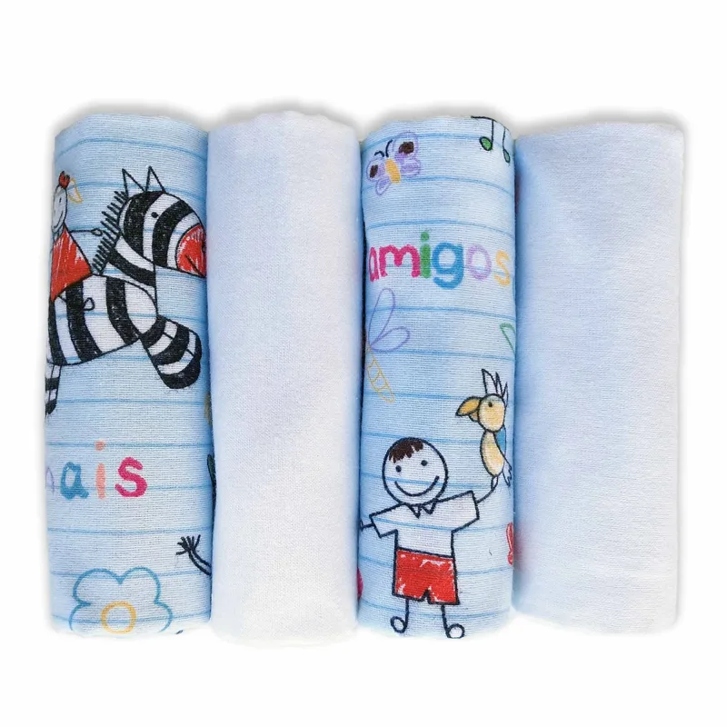Set 4 scutece din finet, 75 x 75 cm, Baiat, Tuxi Brands — preț și oferte