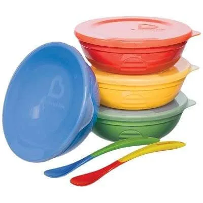 Set de 4 castroane și lingurițe, Travel, +6 luni, 12106, Munchkin — preț și oferte