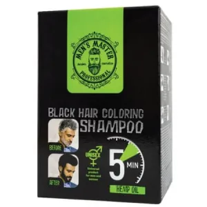 Sampon nuantator Black pentru par si barba pentru barbati, 10 x 25 ml, Men's Master Professional
