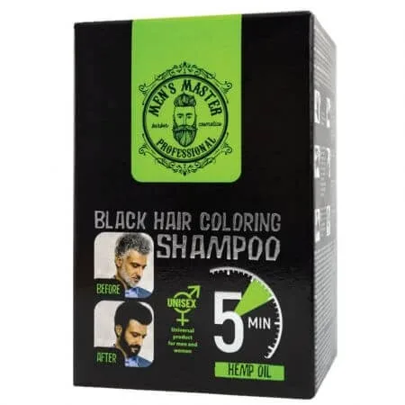 Sampon nuantator Black pentru par si barba pentru barbati, 10 x 25 ml, Men's Master Professional — preț și oferte