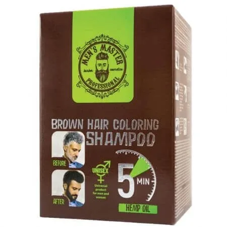Vopsea pentru par si barba pentru barbati Brown, 10 x 25 ml, Men's Master Professional — preț și oferte