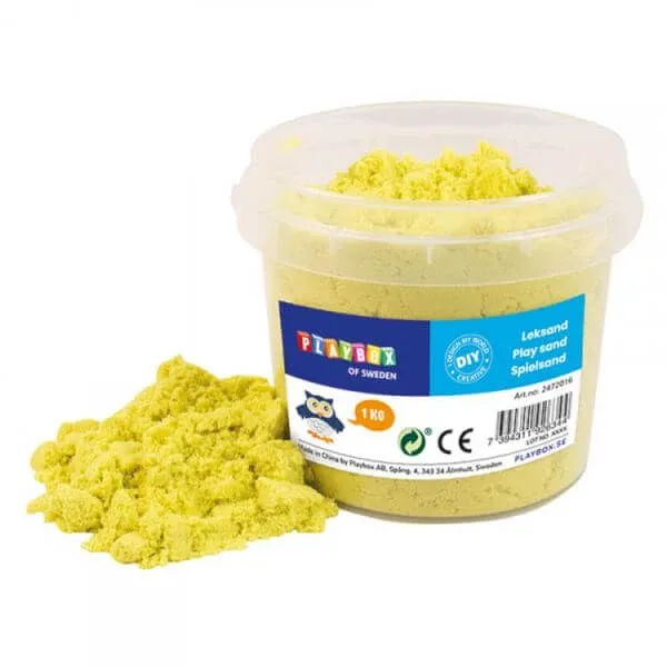 Nisip kinetic Play Sand, 3 ani+, Galben Lamaie, 1 kg, Playbox — preț și oferte