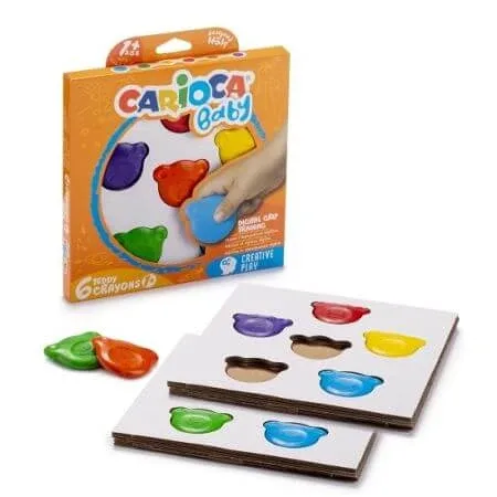 Set 6 creioane cerate Teddy, 1 an+, Carioca Baby — preț și oferte