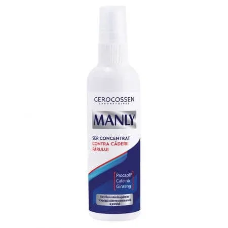 Ser concentrat cu cafeina impotriva caderii parului pentru barbati Manly, 125 ml, Gerocossen — preț și oferte