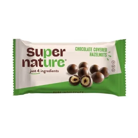 Alune de padure invelite in ciocolata Bio, 40 g, Super Nature — preț și oferte
