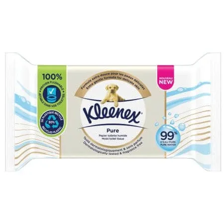 Hartie igienica umeda Skin Pure, 38 bucati, Kleenex — preț și oferte