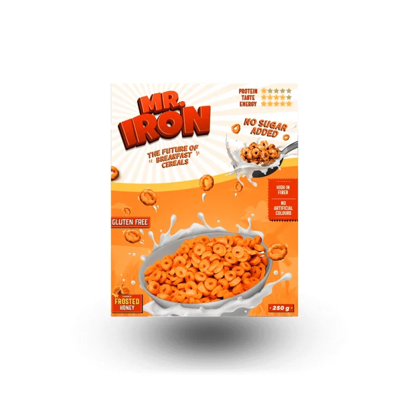 Cereale din ovaz cu miere inghetata, fara zahar si fara gluten, 250 g, Mister Iron — preț și oferte