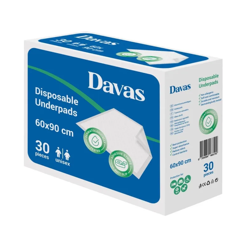 Aleze absorbante 5 straturi, 60 x 90 cm, 30 bucati, Davas — preț și oferte