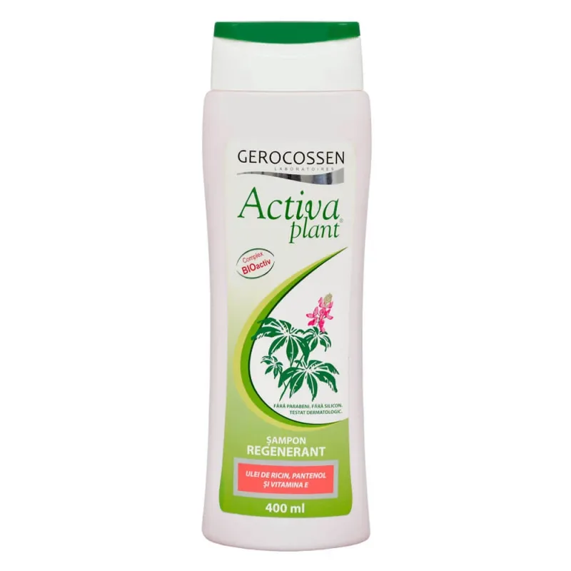 Sampon regenerant cu ulei de ricin, pantenol, vit. E Activa Plant, 400 ml, Gerocossen — preț și oferte