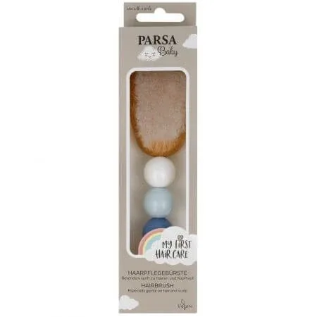 Perie bebe din lemn fag FSC, Albastru, Parsa Parsa Beauty — preț și oferte