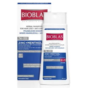 Sampon anticadere si anti-matreata Zinc + Menthol, 360 ml, Bioblas