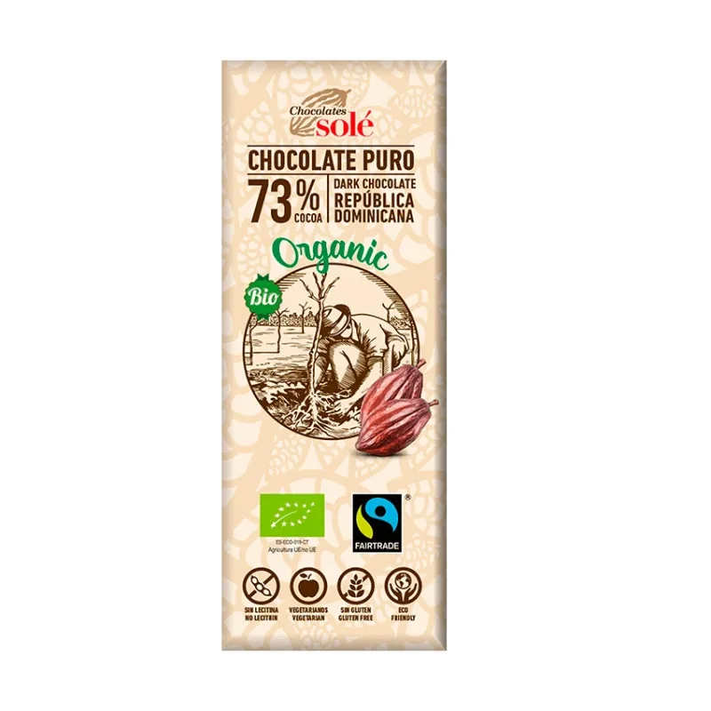 Ciocolata neagra ecologica 73% cacao, 25g, Pronat — preț și oferte