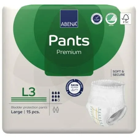 Scutece pentru adulti Pants L3 Premium, 15 bucati, Abena — preț și oferte