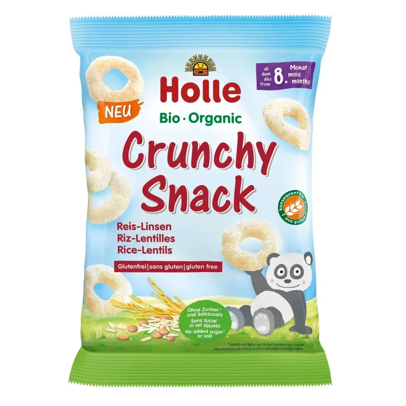 Crunchy Snack cu orez si linte, 25 gr, Holle Holle Baby — preț și oferte