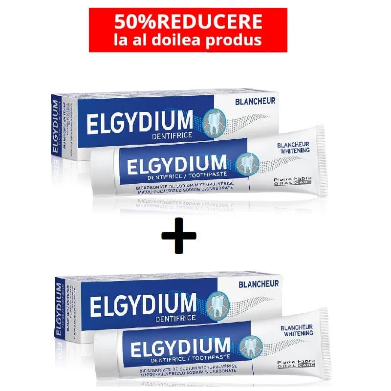 Pachet pasta de dinti pentru albire, 75 + 75 ml, Elgydium Clinic (50% reducere din al doilea produs) — preț și oferte