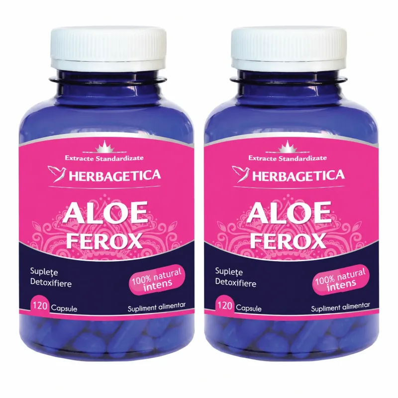 Aloe Ferox, 2x120 capsule, Herbagetica — preț și oferte