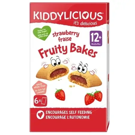 Biscuiti cu capsuni, 6 x 22 g, Kiddylicious — preț și oferte